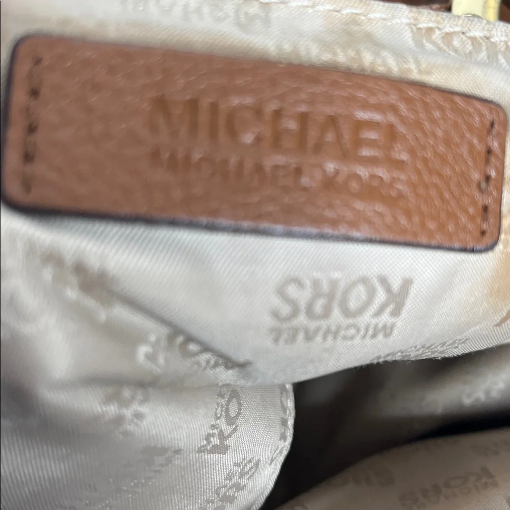 Michael Kors Fulton Large Leather East West Tote Bag Luggage Handbag Brown - Picture 10 of 12